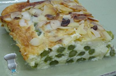 Clafoutis d'asperges vertes, amandes et parmesan