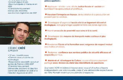 PROFESSION DE FOI d'ISABELLE VERSCHUEREN candidate MODEM - CENTRE POUR LA FRANCE - 2è Circonscription ALPES DE HAUTE PROVENCE