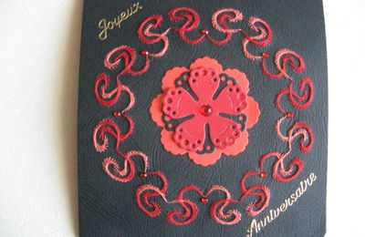  Broderie en rouge sur noir.......