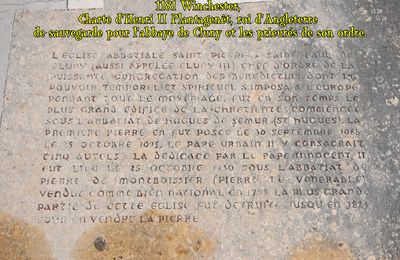 1181 Winchester, Charte d’Henri II Plantagenêt, roi d’Angleterre de sauvegarde pour l'abbaye de Cluny et les prieurés de son ordre.
