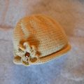 Ensemble bonnet et snood en laine mérino jaune pâle pour fille 3-4 ans