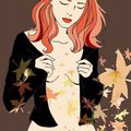 Women's heart and autumn sky