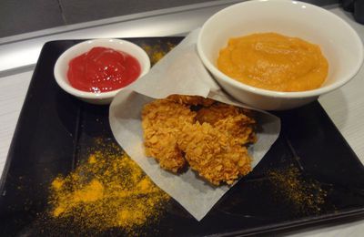 Poulet "crunchy" et purée de carotte au curcuma