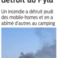 Incendie dans un camping