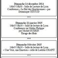 Nos rencontres pour 2014/2015