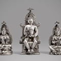 Buddhist Triad, Consisting of the Buddha, Bodhisattva Avalokiteśvara and Bodhisattva Vajrāpani, Early 9th century