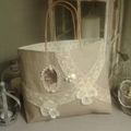 Sac shabby lin et dentelle
