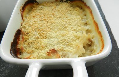 coquilles de poisson en gratin