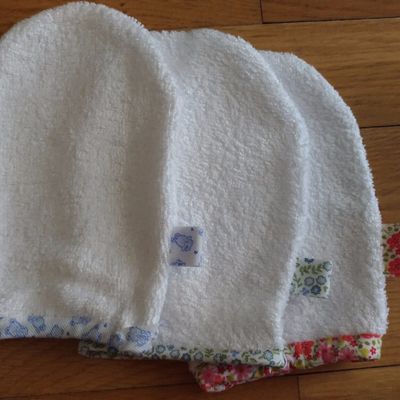 Mes petits gants de toilette ou "débarbouillettes"