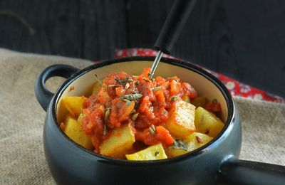 Patatas bravas {au fenouil} #vegan