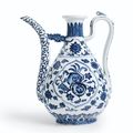 A fine Ming-style blue and white ewer, Seal mark and period of Qianlong (1736-1795)