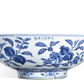 A fine and rare blue and white 'fruit' bowl, mark and period of Xuande