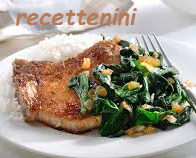 COTELETTES DE CERF AUX EPINARDS ET AUX CHAMPIGNONS