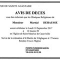 Décès de M. Martial DEHAUSSE