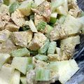 Salade au poulet, céleri et pomme verte