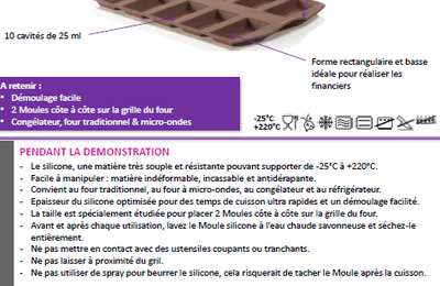 Fiche produit: Moule à financiers silicone