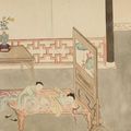Chine. Fin du XIXe siècle. Deux peintures érotiques sur papier