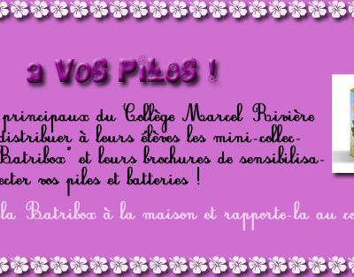 Actualité - Distribution des mini-collecteurs de piles et de batteries pour tous les élèves du collège