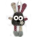 Doudou attache tétine lapin gris violet