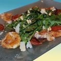 Mozzarella panée et salade de roquette