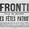 Les Grandes Fêtes patriotiques de 1919 à Belfort, la journée du dimanche 17 août (8e partie)