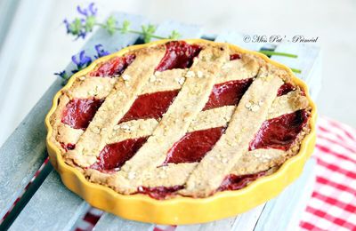 Tarte à la confiture rhubarbe et fraise