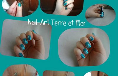 Nail-Art Terre et Mer (stamping)