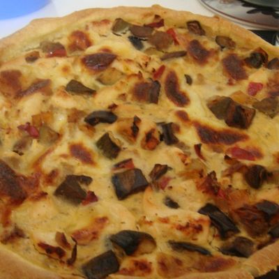 Tarte aux légumes grillés poulet et mozzarella