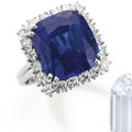 Attractive 16.34 carats Kashmir cushion-shaped sapphire and diamond ring 