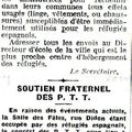 Février 1939, les instituteurs et les PTT de la Haute-Saône se mobilisent pour les réfugiés espagnols