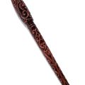 A large carved black and red tixi lacquer brush and cover, early Ming dynasty