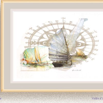 painting watercolour maritime chart N°47