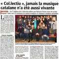 Article dans le journal L'Indépendant : "Col.lectiu", jamais la musique catalane n'a été aussi vivante