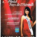 Élection de Miss pays de l'Hérault, mardi 12 juillet à 21 heures