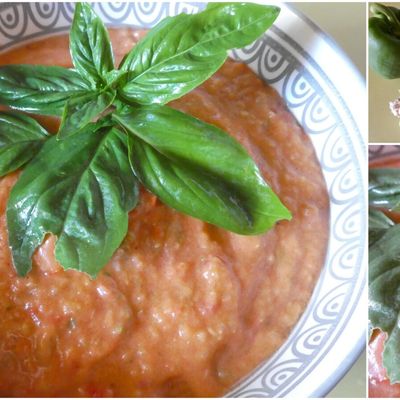 Gaspacho tomate, poivron et concombre