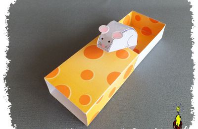 Jouet en papier : le fromage et la souris gourmande