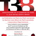 ANNIVERSAIRE DE LA DERNIERE BARRICADE DE LA COMMUNE DE PARIS