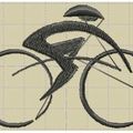 redwork et autres broderies du lundi : cycliste stylisé