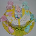 57 - 23-03-13 : Gâteau Baby shower bébé mixte