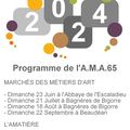 Calendrier 2024 des marchés de l'AMA65
