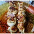 Brochettes de poulet marinées à la plancha made in Corse