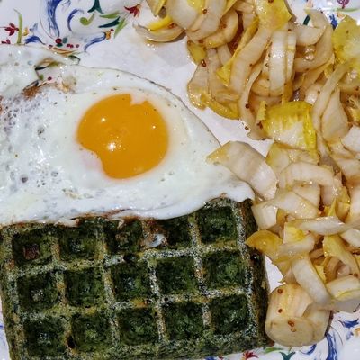 Gaufres aux épinards