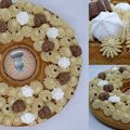 Tarte noisettes, chocolat, caramel beurre salé