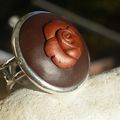 Bague "nouvelle vague" , support en argent et