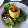 Pomme de terre au saumon gravlax sur mesclun 