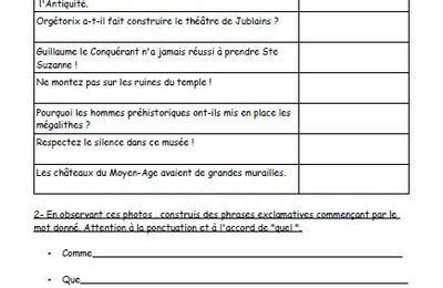 GRAMMAIRE : Evaluation les types de phrases