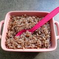 risotto de konjac nappé de sauce chocolat à 0 kcal (diététique, minceur, allégé, sans sucre ni beurre et très riche en fibres)