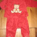 Pyjama Cocoon rouge "ourson" 12 mois