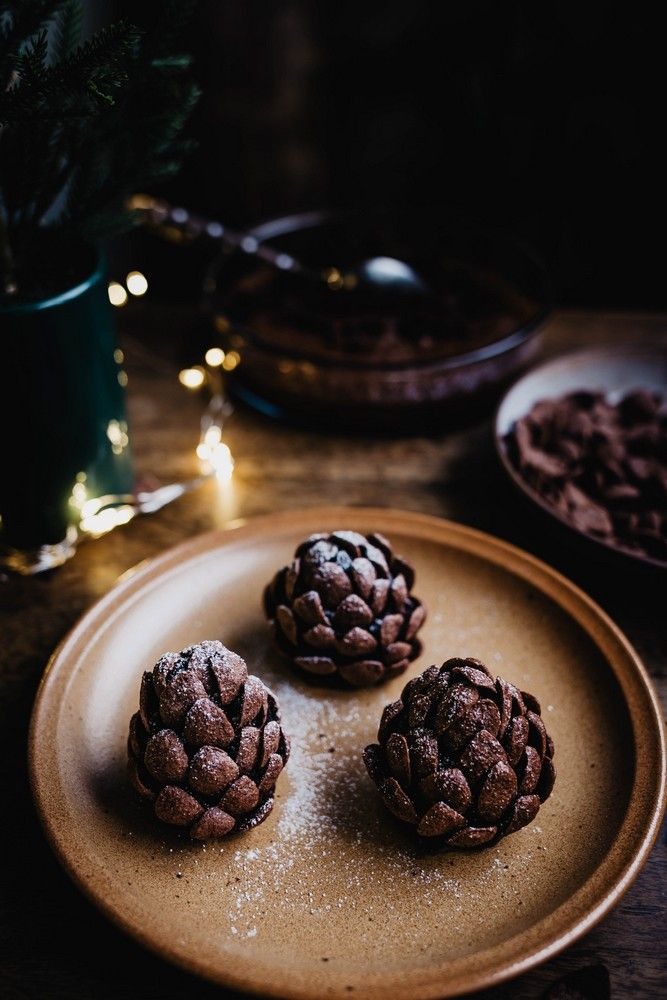 pommes de pin au chocolat, brownies, céréales au chocolat, cadeau gourmand à offrir pour noel, gouter maison