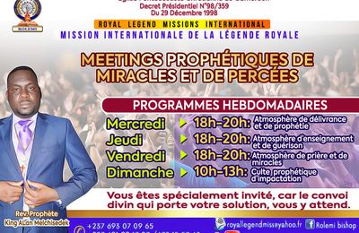 programme hebdomadaire de nos cultes